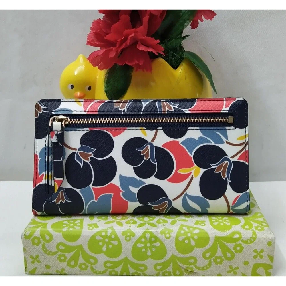 Kate Spade New York Multicolor Leather Floral Credit Card Bifold Wallet - NWoT